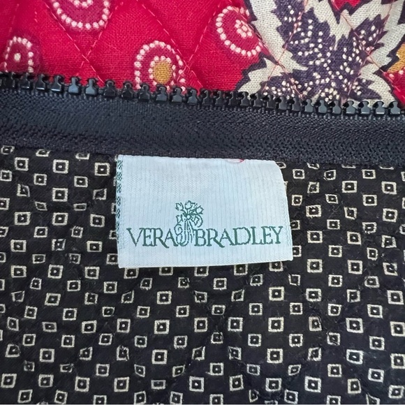 Vintage VERA BRADLEY Red Coin Large Duffle Bag 1999 Maple Leaf 2 Handles Zipper - Picture 11 of 13